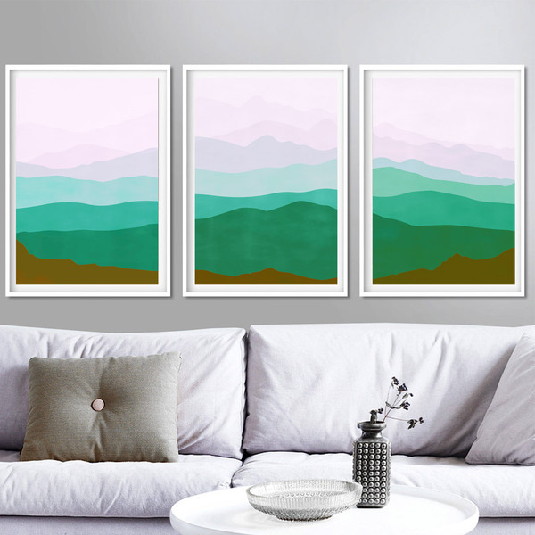 triptych abstract mountain download