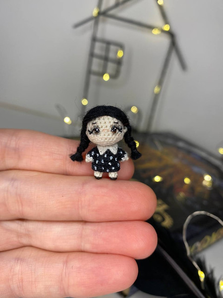 Wednesday-doll-miniature-crochet-handmade-gift