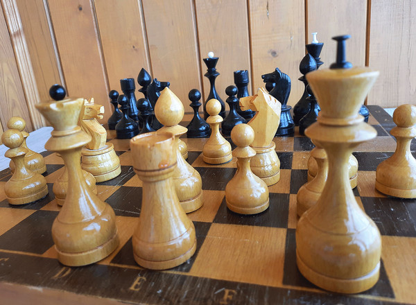 classic soviet chess set wood
