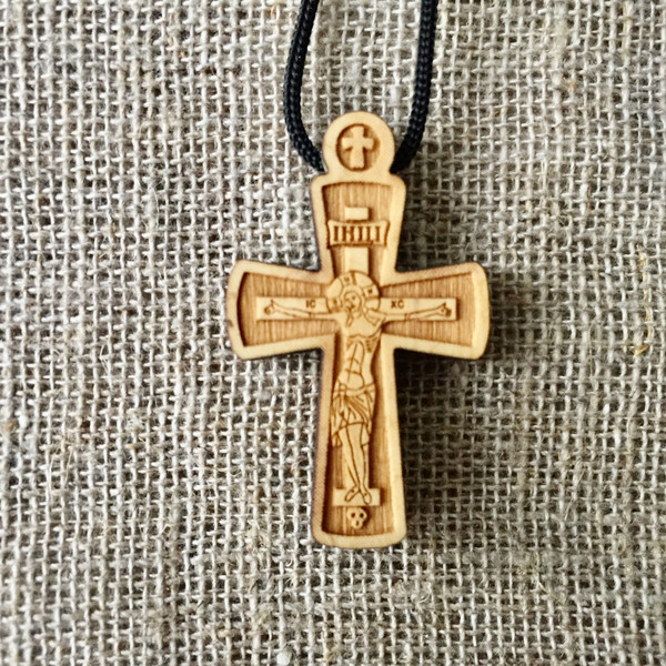 Wooden cross made of boxwood, No. 23, axe-shaped