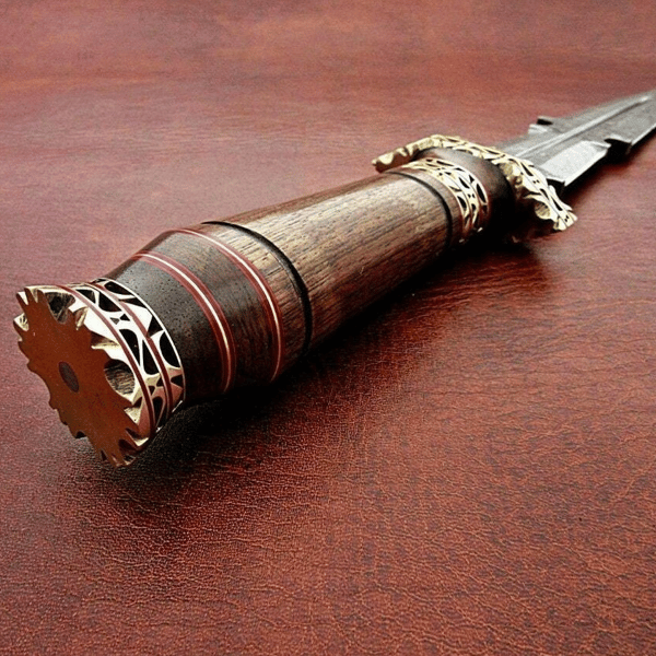 Custom Handmade Damascus Steel Hunting Dagger Knife With leather Sheath buy.jpg