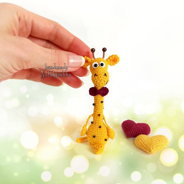 Giraffe little positive Toy, Crochet mini giraffe, Handmade - Inspire ...