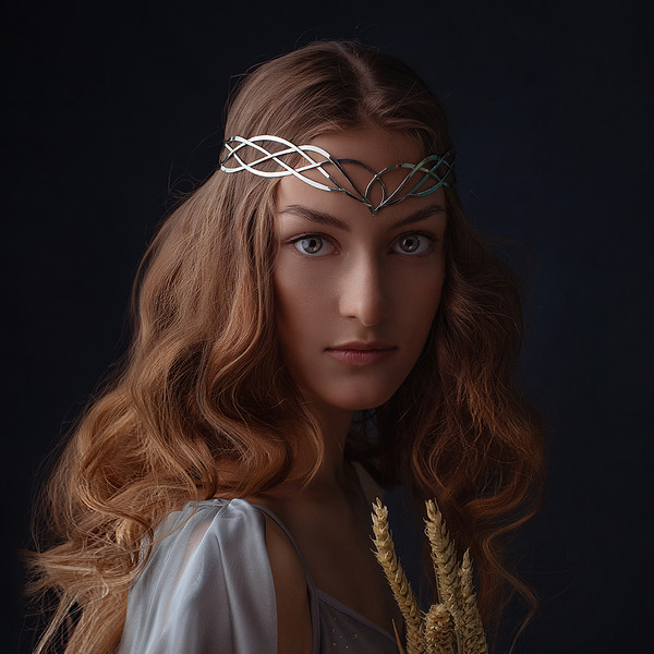 Fantasy diadem jewelry Tiara Elven Crown bridal hair vine