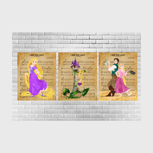 Tangled Rapunzel Disney Set Art Print Digital Files decor nu - Inspire  Uplift