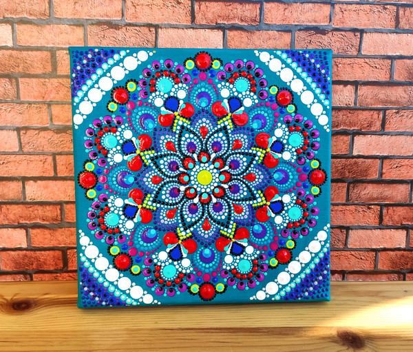 Dot Mandala Painting Acrylic Original Art Dot Painting Canva - Inspire  Uplift