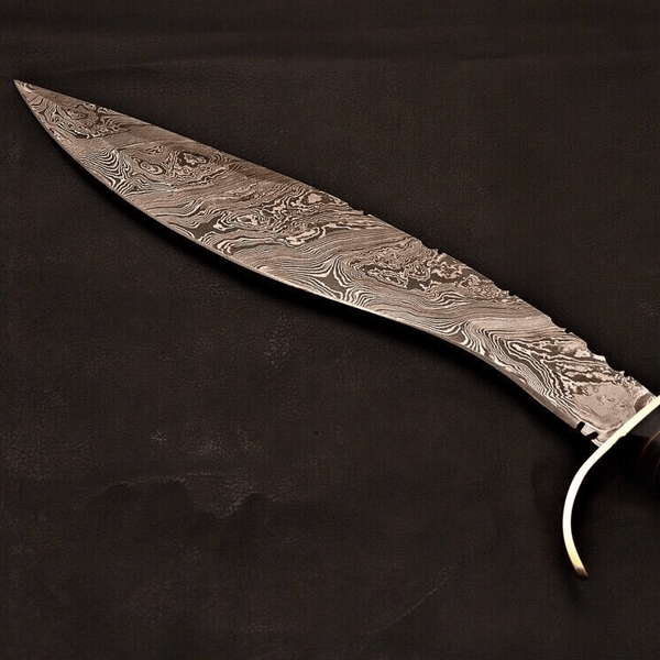 Handmade Damascus Steel Kukri Knife Hand Forged  Handmade Leather Sheath GIFT.jpg