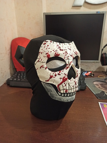 Ghost Mask With Protective Jaw for Cosplay and Airsoft 