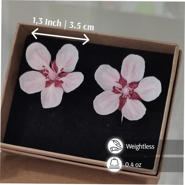 Floral earrings with flowers Sakura