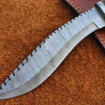 Fixed Blade KUKRI DAMASCUS Knife Hunting Knife.jpg