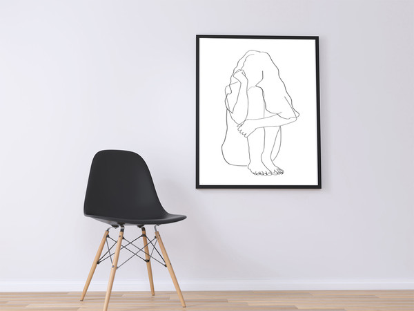 Woman Prints drawn in one line, minimalist poster 1