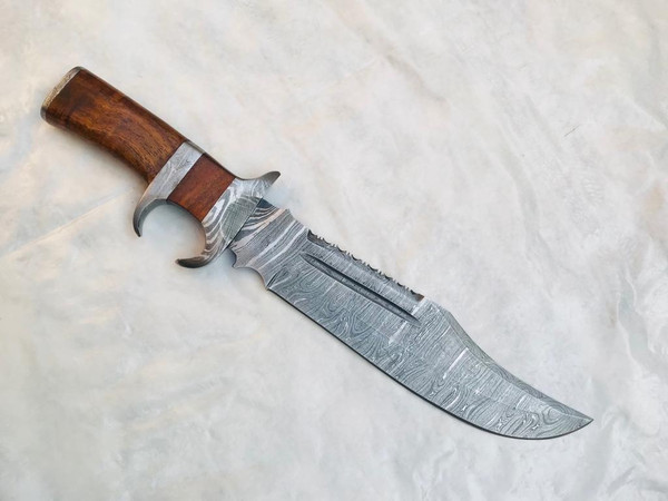 Handmade Damascus steel Hunting knife with Rose wood hnadle (2).jpeg