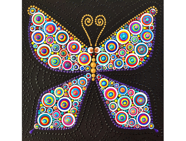 Butterfly Dot Art Painting Acrylic Butterfly Mandala Dotted - Inspire Uplift