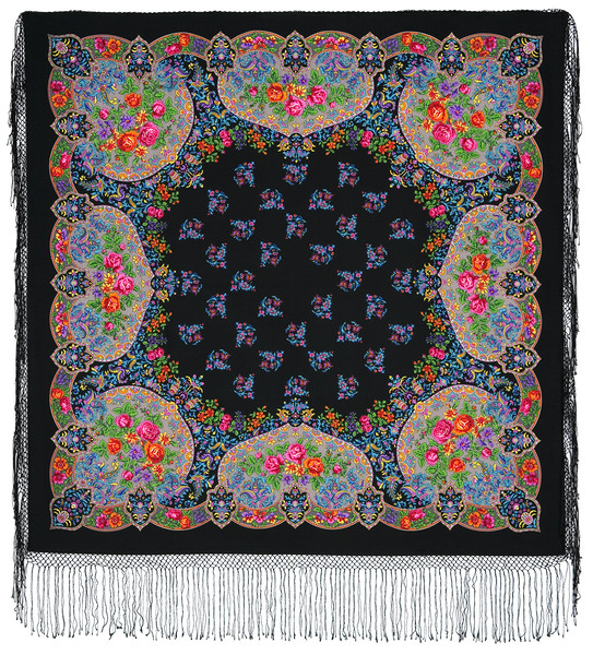 elite original winter pavlovo posad merino wool shawl 928-18