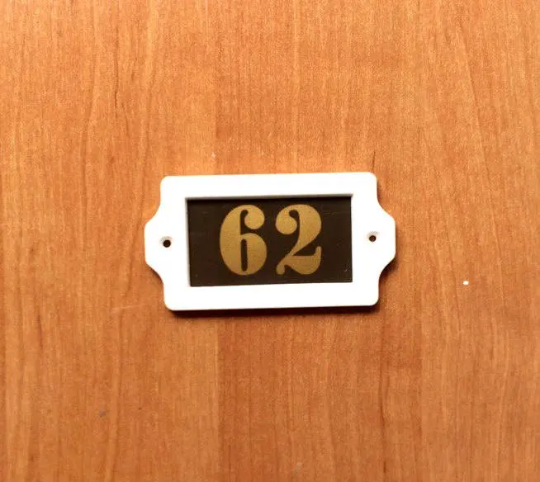 apartment door number sign plate 62