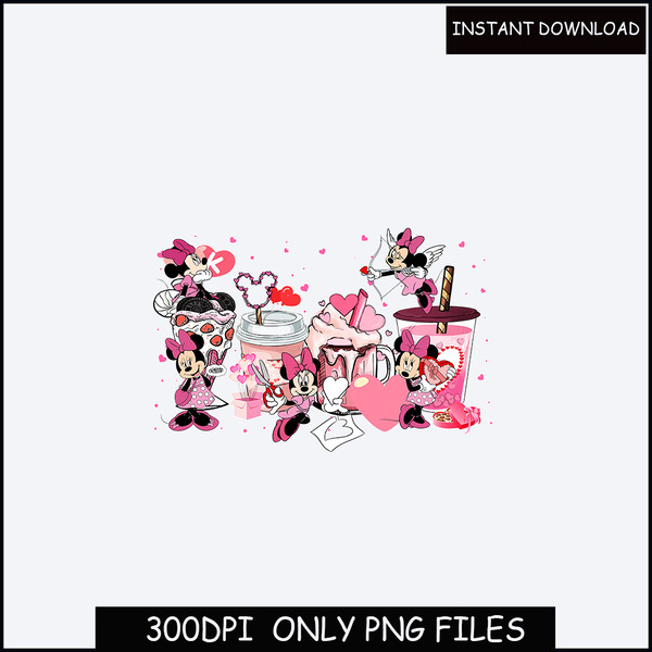 Minnie Valentine's Day Png, Retro Valentines, Magical Heart Valentines Png, Valentine Design.jpg
