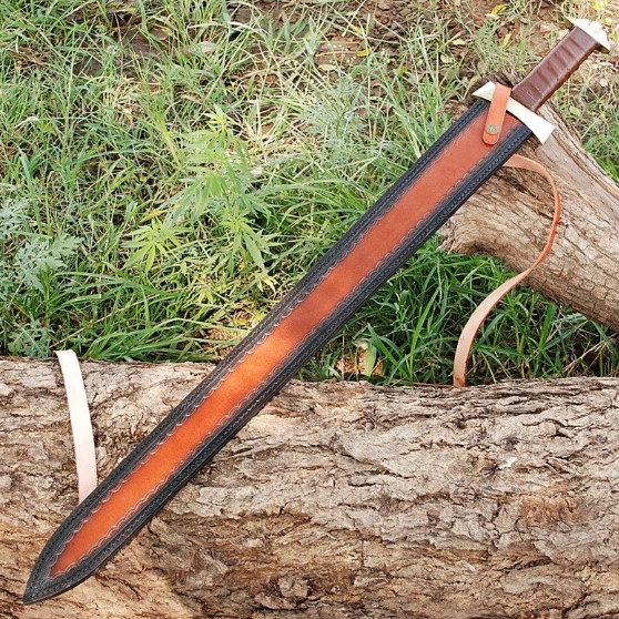 Damascus Steel Viking Warrior Sword - Hand Forged Collectible Replica Sharpened Steel Sword W (4).jpg
