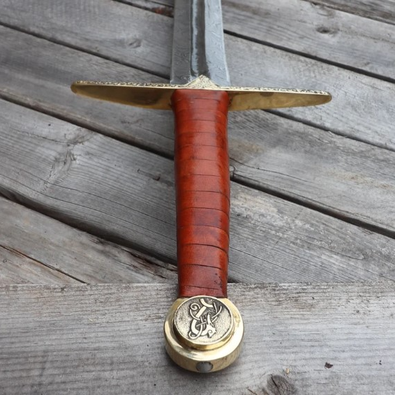 For Valhalla Damascus Steel Viking Longsword - Norse Inspired Hand Forged Pattern We (3).jpg