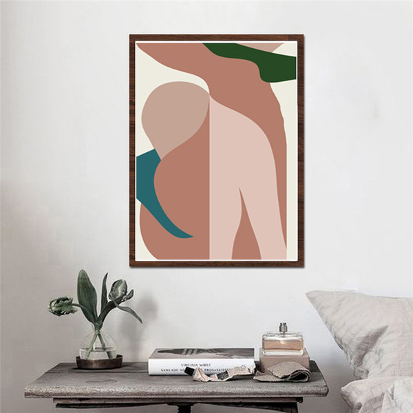 triptych on the wall abstraction woman 6