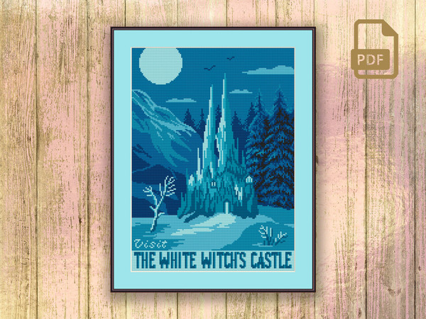 Visit The White Witch s Castle Cross Stitch Pattern, Movie Cross Stitch Pattern, Magic Cross Stitch Pattern, Retro Travel Pattern #tv_082