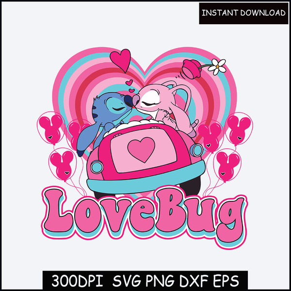 Stitch Love Bug SVG,valentines PNG, Sublimation, Digital Download, Cricut Cutting file, love Svg.jpg