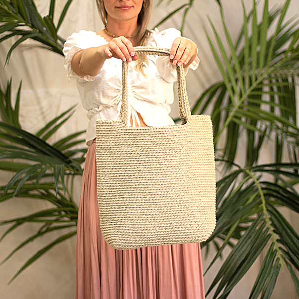Crochet Tote Bag Pattern, Crochet bag DIY, Beach bag, Market - Inspire ...