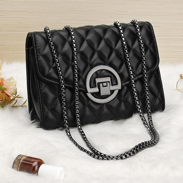 Womens Mini Quilted Detail Chain Flap Square Bag - Inspire Uplift
