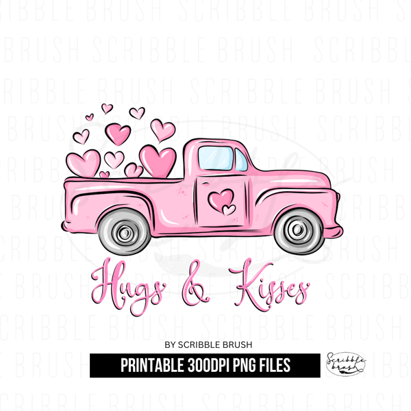 Valentines Day Heart Truck Sublimation PNG design.png