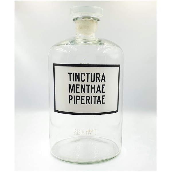 1 Vintage pharmacy glass bottle TINCTURA MENTHAE PIPERITAE chemical glass.jpg