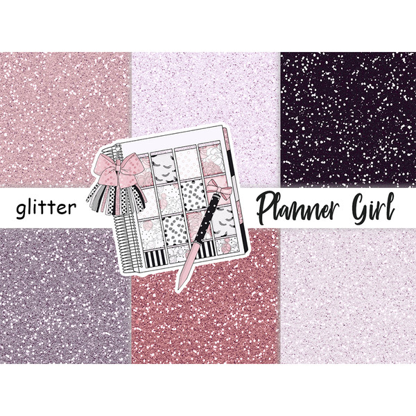 Pastel pink and purple sparkle digital glitters for crafting, stickers and planners. Sparkling textures in pink, purple, gray and black for crafting.
