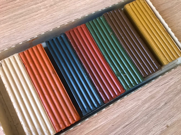soviet plasticine vintage modeling clay 7 colors