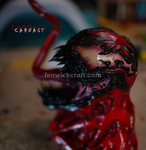 large carnage head figurine