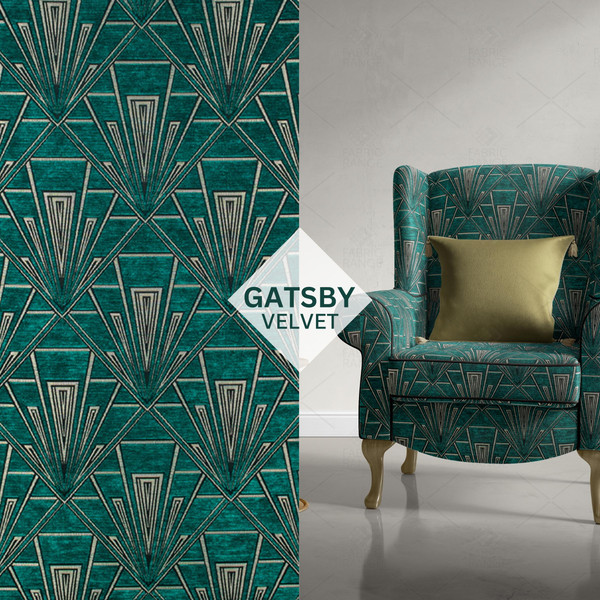 Art Decor Gatsby Green Velvet, Upholstery Fabric - Inspire Uplift