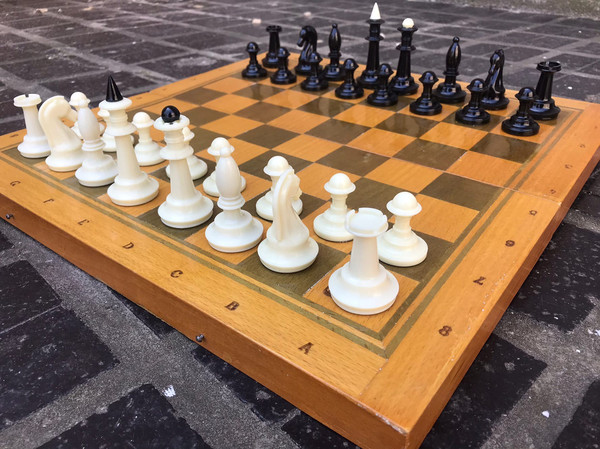 soviet chess set carbolite chessmen wooden chess board