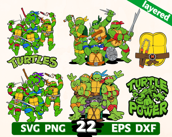 Ninja Turtles SVG Bundle Perfect for Crafting & Design Projects