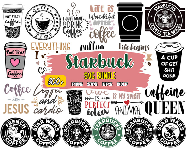 Starbucks Wrap Luxury SVG, Starbucks cup wrap bunlde svg, Instant Download.jpg