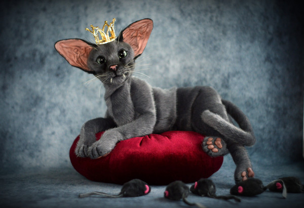 Grey Oriental Cat Toy