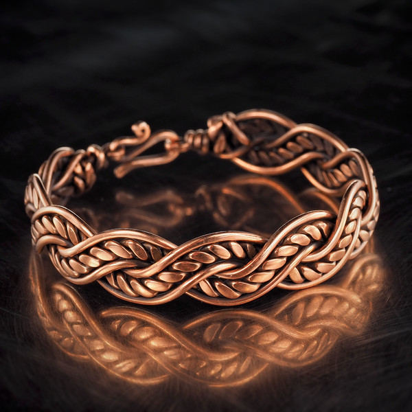 pure copper wire wrapped bracelet bangle handmade jewelry (2).jpeg