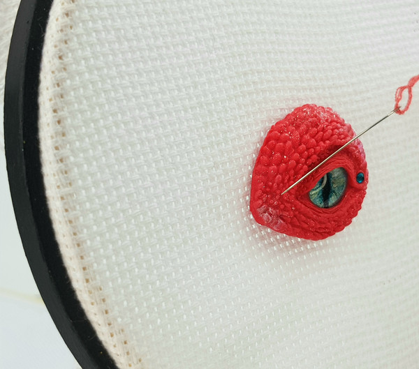 Needle Minder Magnet Eye Dragon for Cross Stitch,Red Dragon - Inspire Uplift