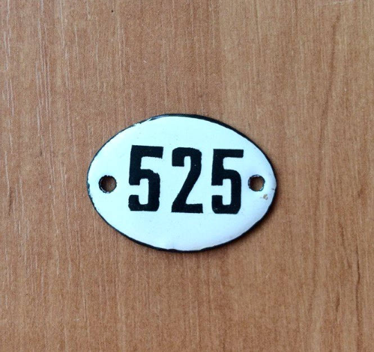 525 number sign door address plate vintage