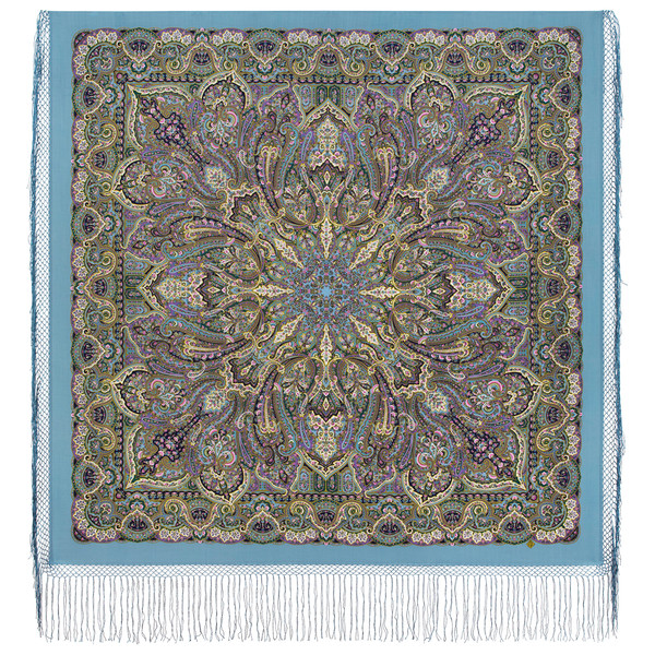 handmade pavlovo posad rare shawl scarf  1857-11