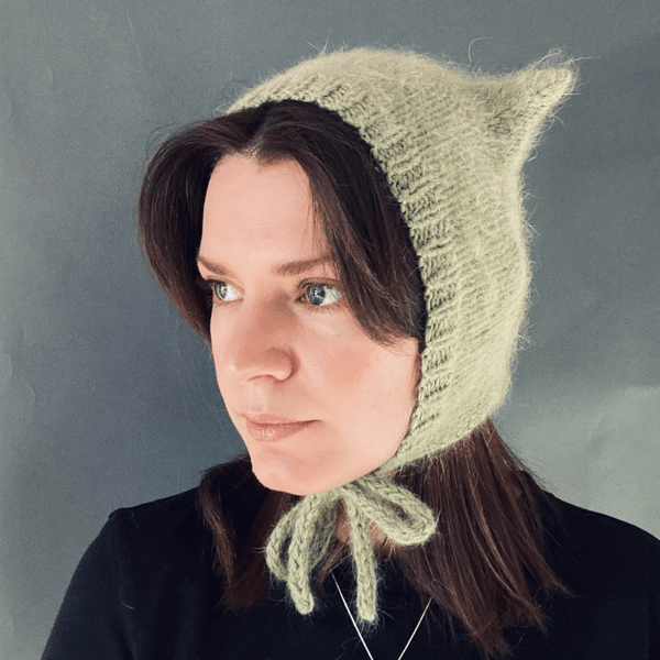 knitted wool kitty bonnet hat with ears devil hat2.jpg