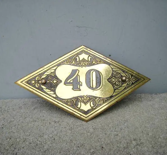 40 address sign antique number plaque