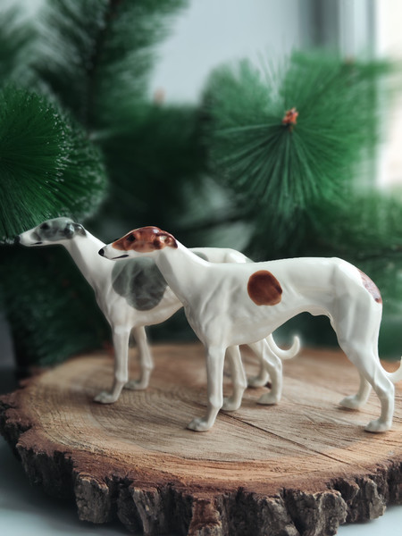 Figurine Greyhound statuette ceramics, porcelain - Inspire Uplift
