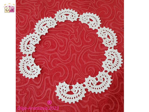 Crochet pattern lace detachable collar. Crochet removable co - Inspire  Uplift