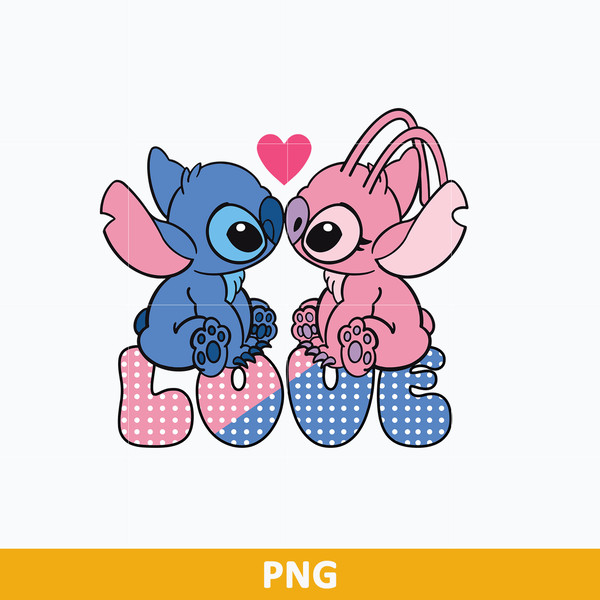 Stitch Angel Love Png, Stitch And Angel Png, Disney Valentin