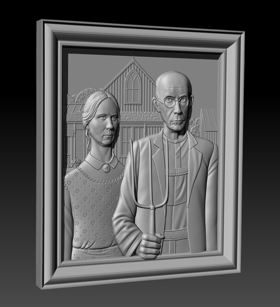Painting American Gothic 3D