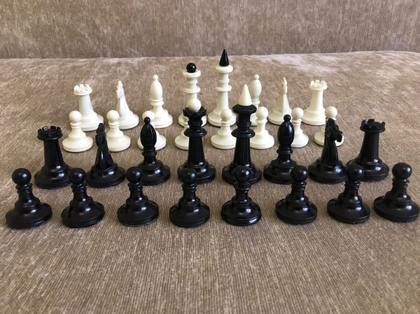 soviet carbolite chess pieces vintage