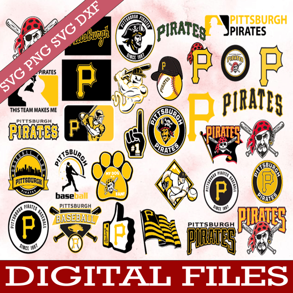 Bundle 32 Files Pittsburgh Pirates Baseball Team Svg, Pittsb - Inspire  Uplift