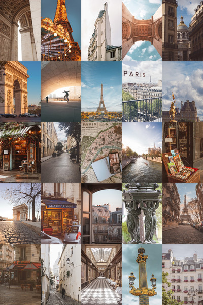 100 PCS Paris wall collage kit DIGITAL DOWNLOAD | Paris aest - Inspire  Uplift