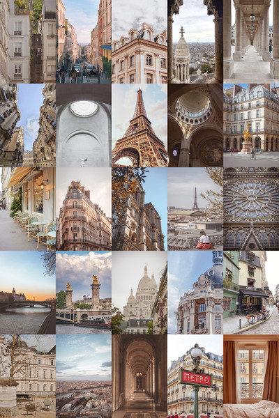 Paris Uplift DOWNLOAD 100 Paris Inspire collage - DIGITAL wall aest | PCS kit